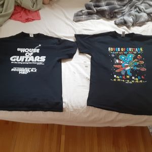 House Of Guitars Lot of 2 Size Large T Shirts